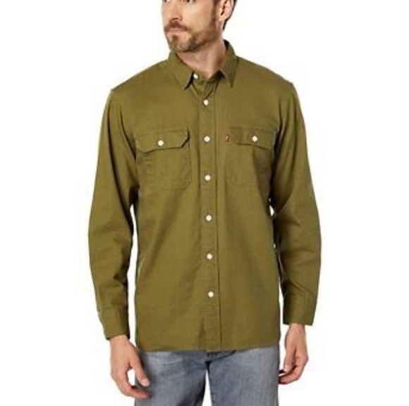 Levi's Army Green The Worker Button Shirt Size‎ XS NWT - Picture 1 of 7